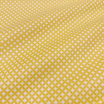 Tecido Tricoline Geometrico Flor Amarelo Fundo Branco Tecido Tricoline Geometrico Flor Amarelo Fundo Branco