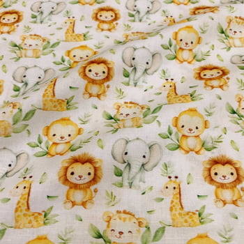 Tecido Tricoline Digital Safari Fofo