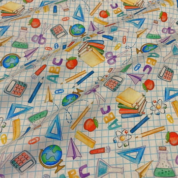 Tecido Tricoline Material Escolar Fundo Branco Tecido Tricoline Material Escolar Fundo Branco