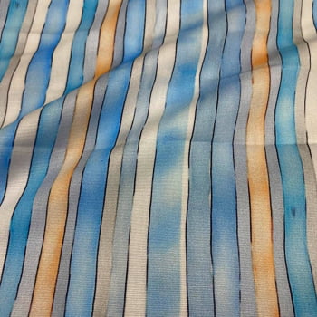 Tecido Tricoline Digital Listras Coloridas Coleção Aventuras do Ratinho