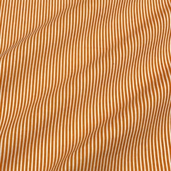 Tecido Tricoline Listras Pequena Laranja Escuro