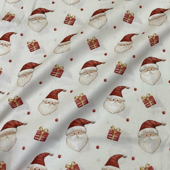Tecido Tricoline Digital Doces Noéis e Presentes Natal dos Sonhos