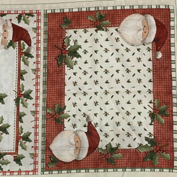 Tecido Tricoline Digital Painel Jogo Americano Natal dos Sonhos