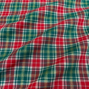 Tecido Tricoline Fio Tinto Xadrez Natal Grande Bege Verde Vermelho Dourado Tecido Tricoline Fio Tinto Xadrez Natal Grande Bege Verde Vermelho Dourado