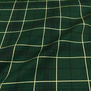 Tecido Tricoline Natal Xadrez Grande Verde 