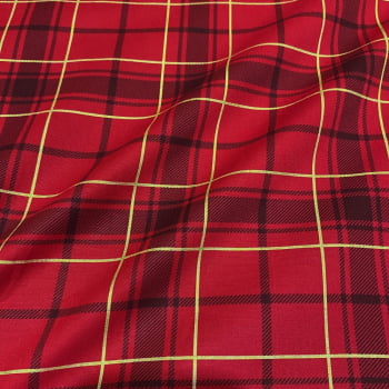 Tecido Tricoline Natal Xadrez Grande Vermelho Tecido Tricoline Natal Xadrez Grande Vermelho