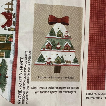 Tecido Tricoline Digital Painel Arvore do Natal dos Sonhos 