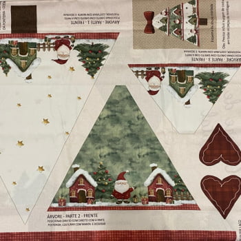 Tecido Tricoline Digital Painel Arvore do Natal dos Sonhos 