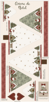 Tecido Tricoline Digital Painel Arvore do Natal dos Sonhos 