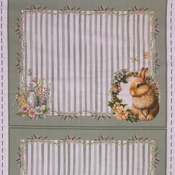 Tecido Tricoline Digital Painel Jogo Americano Páscoa Vila dos Coelhinhos Tecido Tricoline Digital Painel Jogo Americano Páscoa Vila dos Coelhinhos