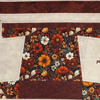 Tecido Tricoline Digital Painel Bolsa Floral Passeio