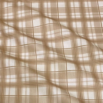 Tecido Tricoline Pascoa Xadrez Madras Grande Bege