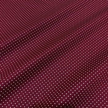 Tecido Tricoline Mini Poa Vermelho Marsala Tecido Tricoline Mini Poa Vermelho Marsala