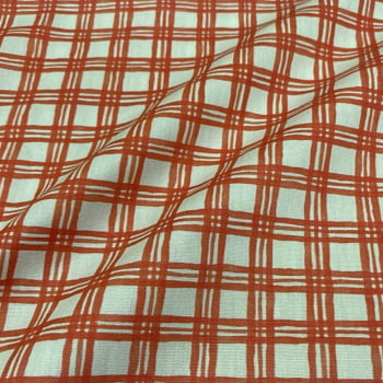 Tecido Tricoline Digital Xadrez Vermelho Natal dos Sonhos