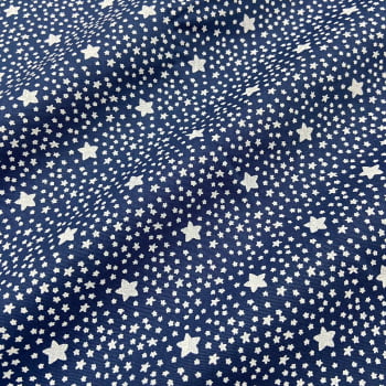 Tecido Tricoline Estrelas Azul Marinhoo