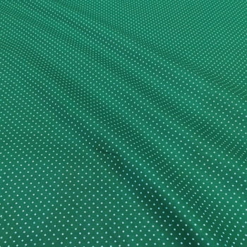 Tecido Tricoline Mini Poa Verde Bandeira