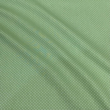 Tecido Tricoline Mini Poa Verde Medio