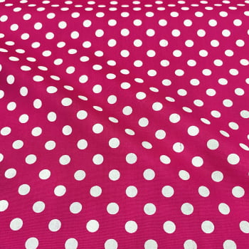 Tecido Tricoline Poa Grande Rosa Pink