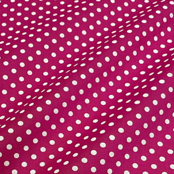 Tecido Tricoline Poa Medio Rosa Pink
