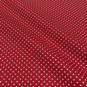 Tecido Tricoline Poa Pequeno Vermelho