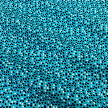 Tecido Tricoline Poa Pequeno Dispersos Azul Tiffany