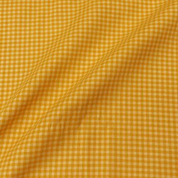 Tecido Tricoline Xadrez Amarelo Gema Tom Sobre Tom (Basics & Colors) 