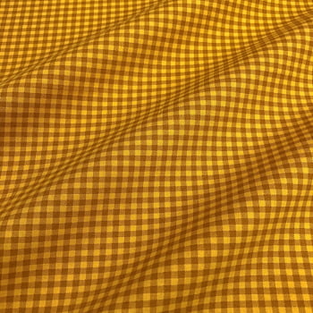Tecido Tricoline Xadrez Amarelo Mostarda Tom Sobre Tom (Basics & Colors)