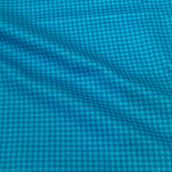 Tecido Tricoline Xadrez Azul Tiffany Tom Sobre Tom (Basics & Colors) 