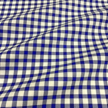 Tecido Tricoline Xadrez Grande Azul Royal