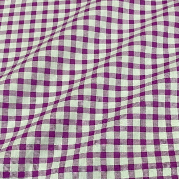 Tecido Tricoline Xadrez Grande Roxo