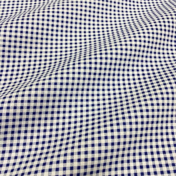 Tecido Tricoline Xadrez Pequeno Azul Royal