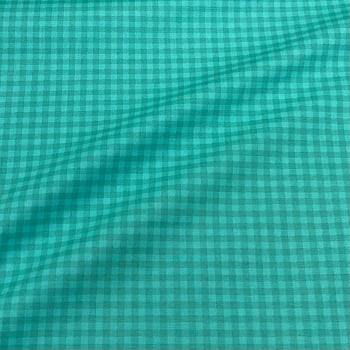 Tecido Tricoline Xadrez Verde Tiffany Tom Sobre Tom (Basics & Colors)