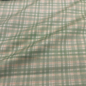 Tecido Tricoline Digital Xadrez Simples Verde e Salmão Tecido Tricoline Digital Xadrez Simples Verde e Salmão