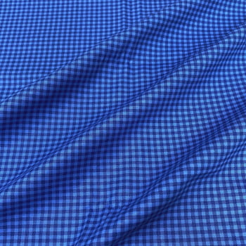 Tecido Tricoline Xadrez Azul Cobalto Tom Sobre Tom (Basics & Colors)