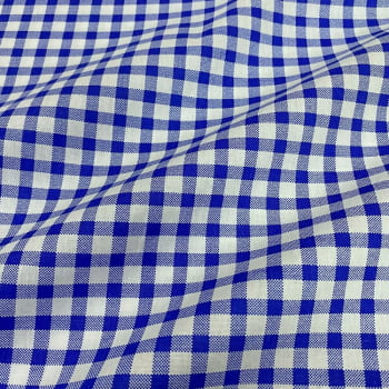 Tecido Tricoline Xadrez Grande Azul Royal Tecido Tricoline Xadrez Grande Azul Royal