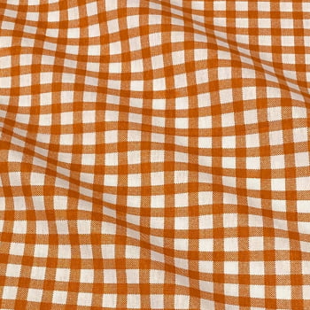 Tecido Tricoline Xadrez Grande Laranja Escuro