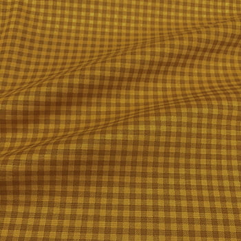 Tecido Tricoline Xadrez Ocre Escuro Tom Sobre Tom (Basics & Colors) 