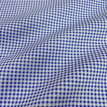 Tecido Tricoline Xadrez Pequeno Azul Royal