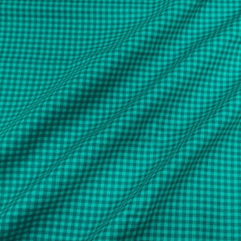 Tecido Tricoline Xadrez Verde Ciano Tom Sobre Tom (Basics & Colors)