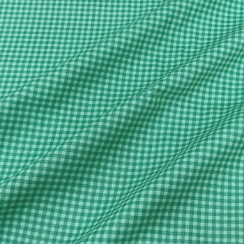 Tecido Tricoline Xadrez Verde Piscina Tom Sobre Tom (Basics & Colors) 
