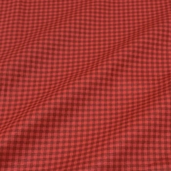 Tecido Tricoline Xadrez Vermelho Coral Tom Sobre Tom (Basics & Colors)