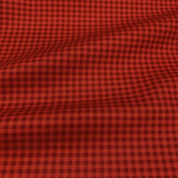 Tecido Tricoline Xadrez Vermelho Tomate Tom Sobre Tom (Basics & Colors)