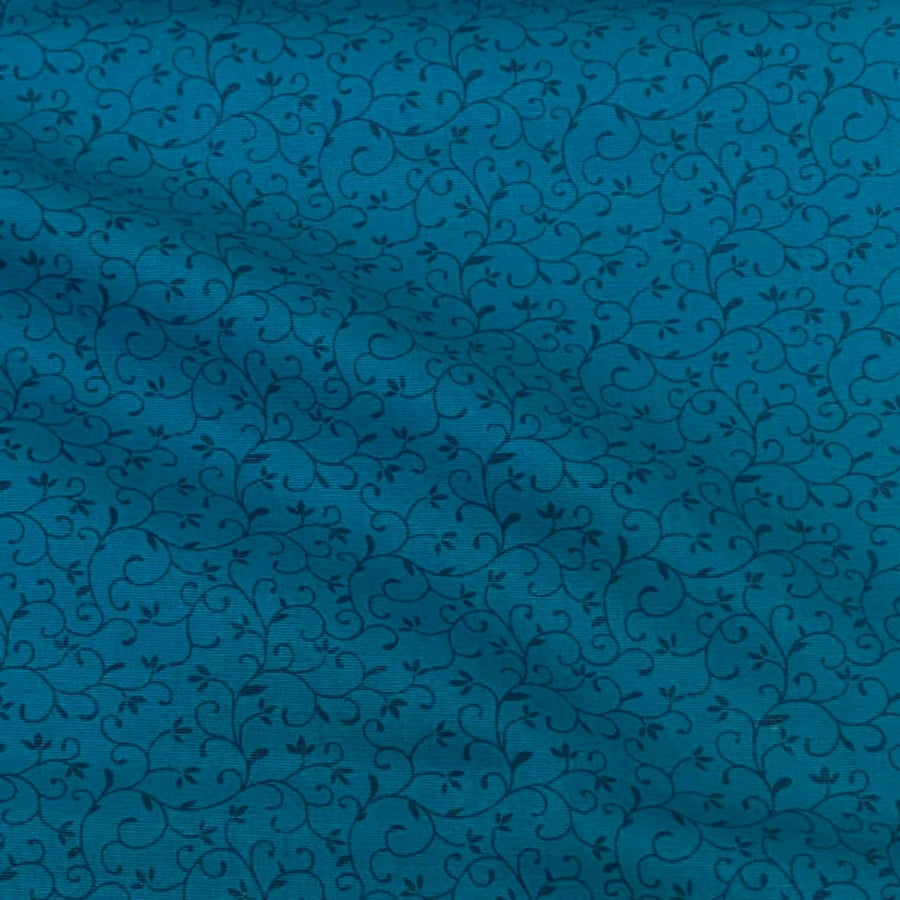 Tecido Tricoline Arabesco Azul Petroleo Tom Sobre Tom (Basics & Colors)  