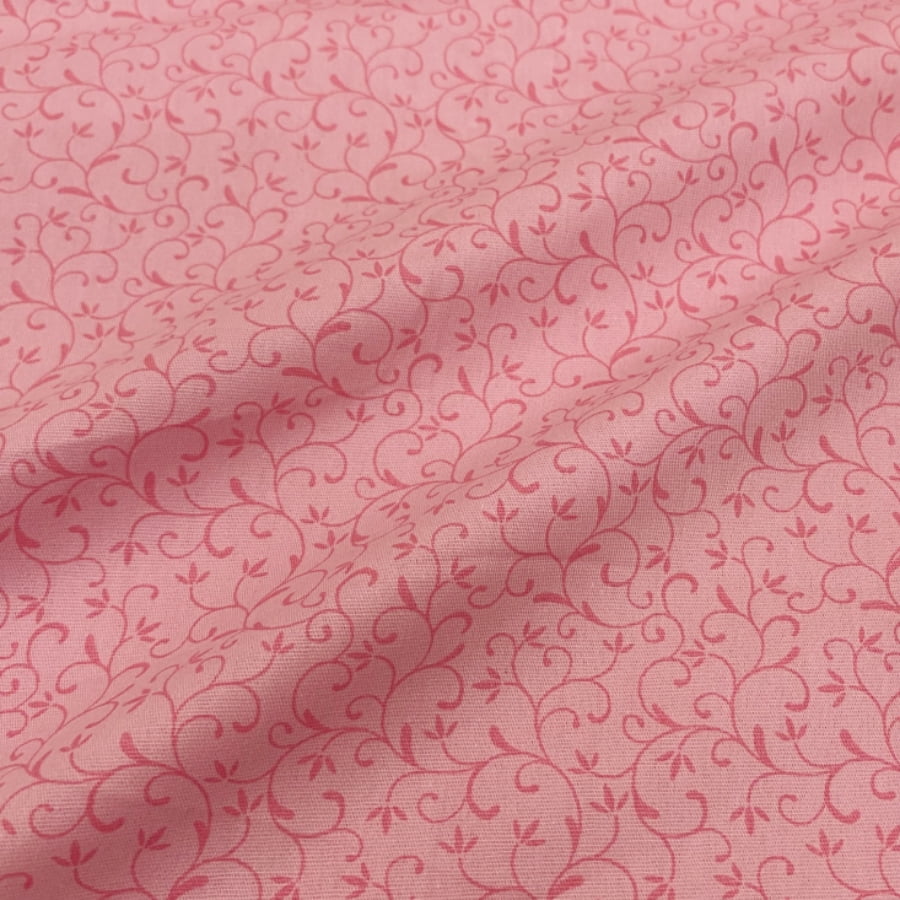Tecido Tricoline Arabesco Rosa Medio Tom Sobre Tom (Basics & Colors) 