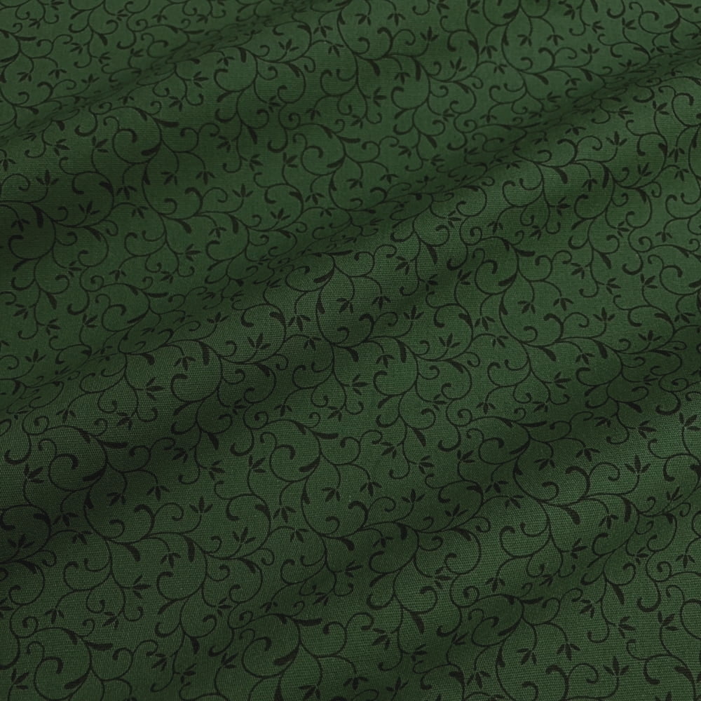 Tecido Tricoline Arabesco Verde Pinheiro Tom Sobre Tom (Basics & Colors)