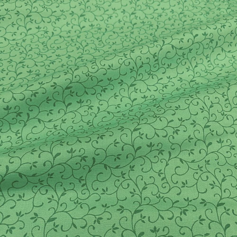 Tecido Tricoline Arabesco Verde Piscina Tom Sobre Tom (Basics & Colors)