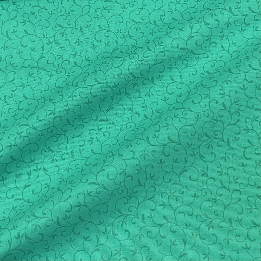 Tecido Tricoline Arabesco Verde Tiffany Tom Sobre Tom (Basics & Colors)