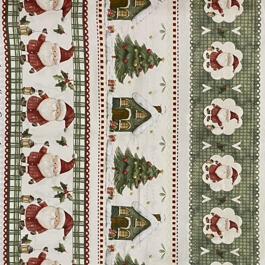 Tecido Tricoline Digital Barrado Natal dos Sonhos