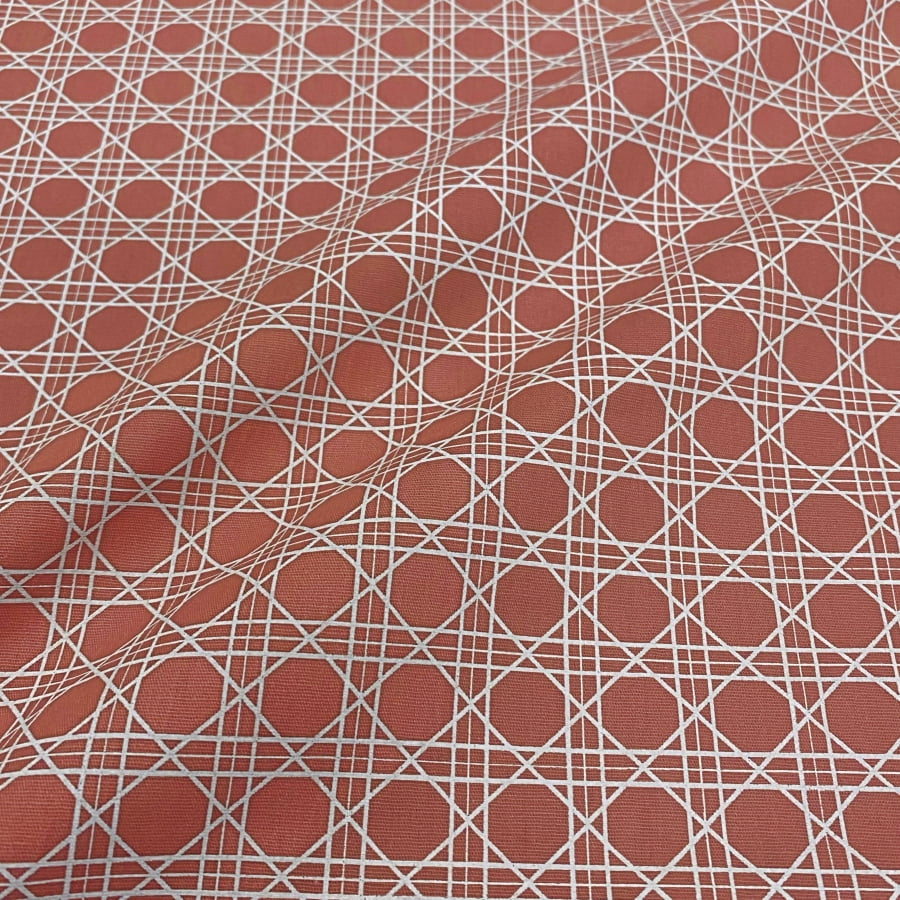 Tecido Tricoline Padrão Geometrico Shippo Fundo Rose 