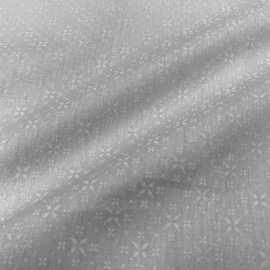 Tecido Tricoline Padrão Mini Floral Geometrico Branco Gelo